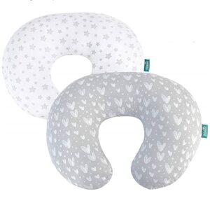 Boppy pillow covers in neutral gray & white